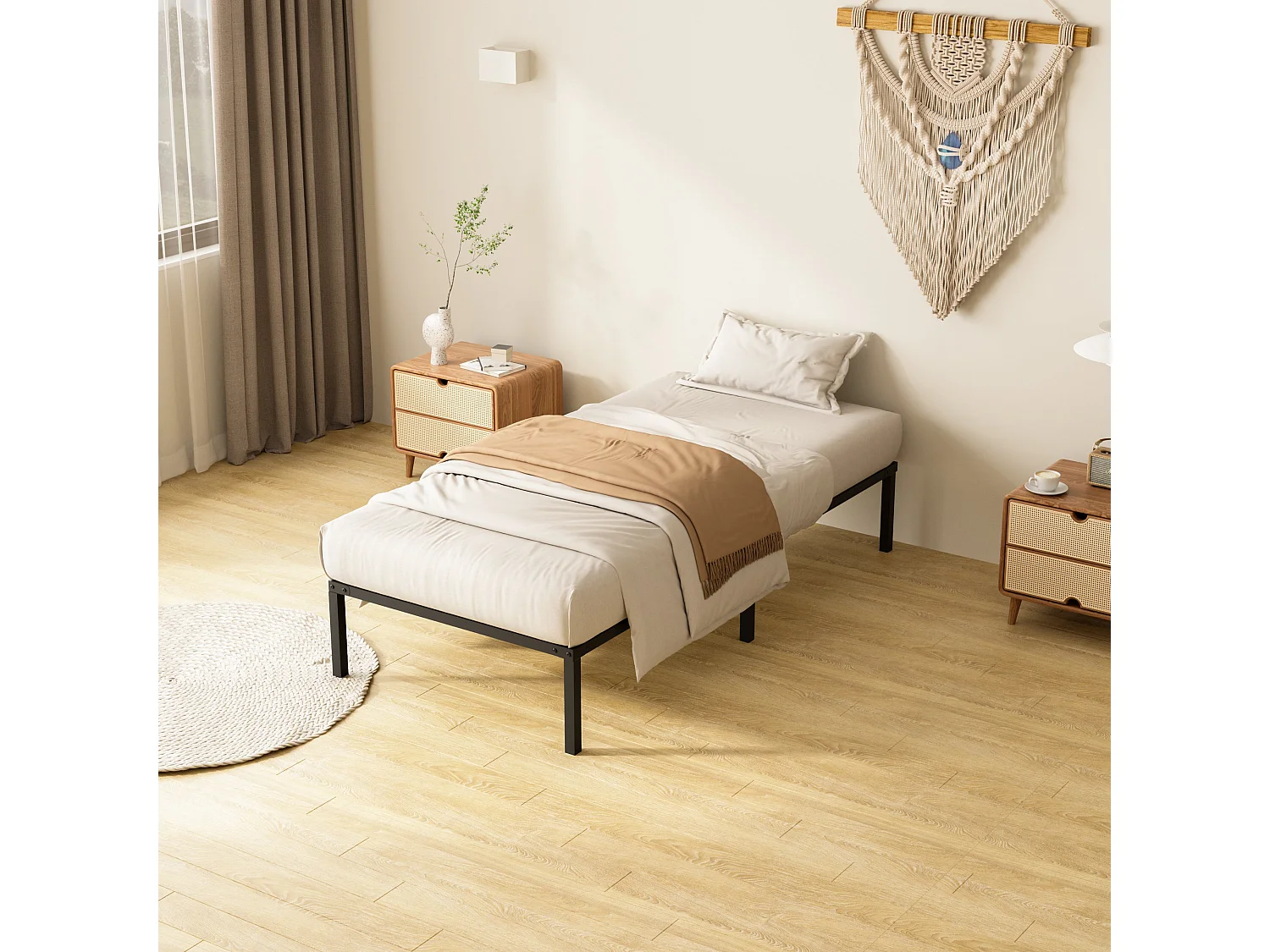 Dewinner Sommier à Lattes sur Pieds, Lit 1×14 Lattes, 90x190CM