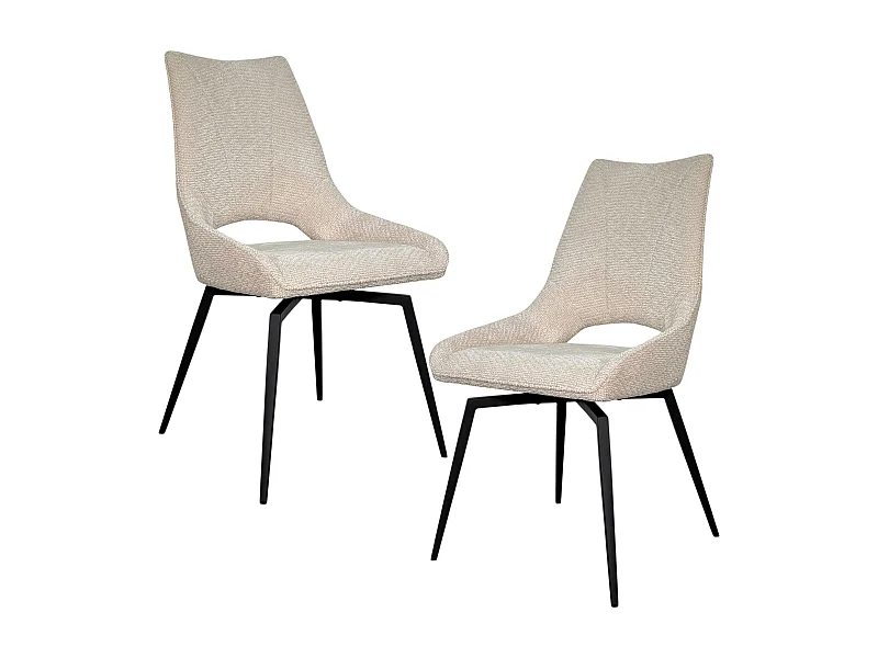 Chaise pivotante beige, dossier ouvert (lot de 2) LIGURIE