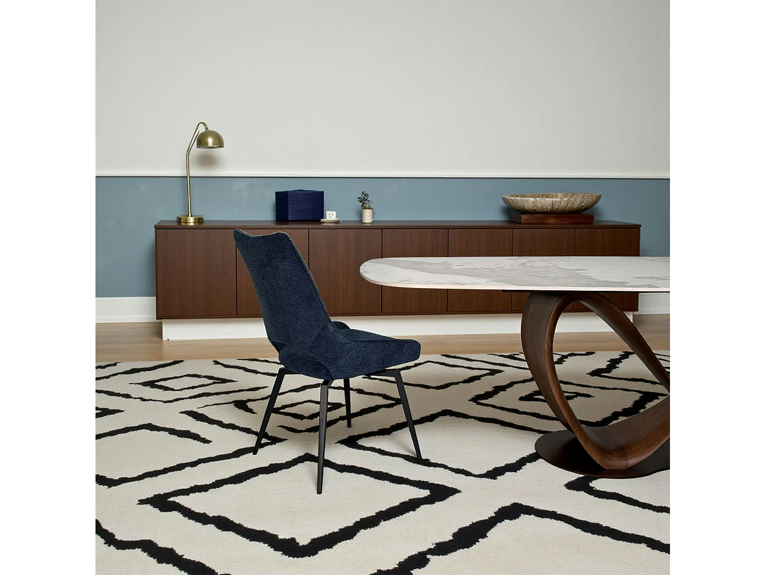 Chaise pivotante bleue, dossier ouvert (lot de 2) LIGURIE