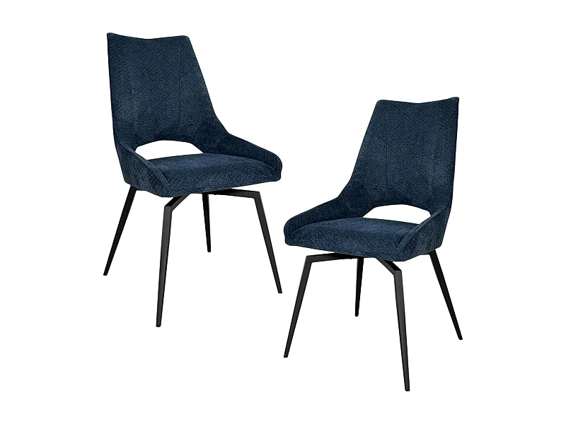 Chaise pivotante bleue, dossier ouvert (lot de 2) LIGURIE