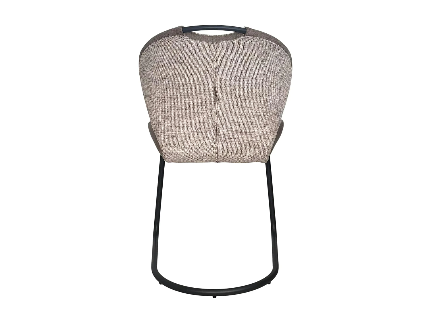 Chaise pied luge bi-matière en tissu beige (lot de 2) LIGURIE