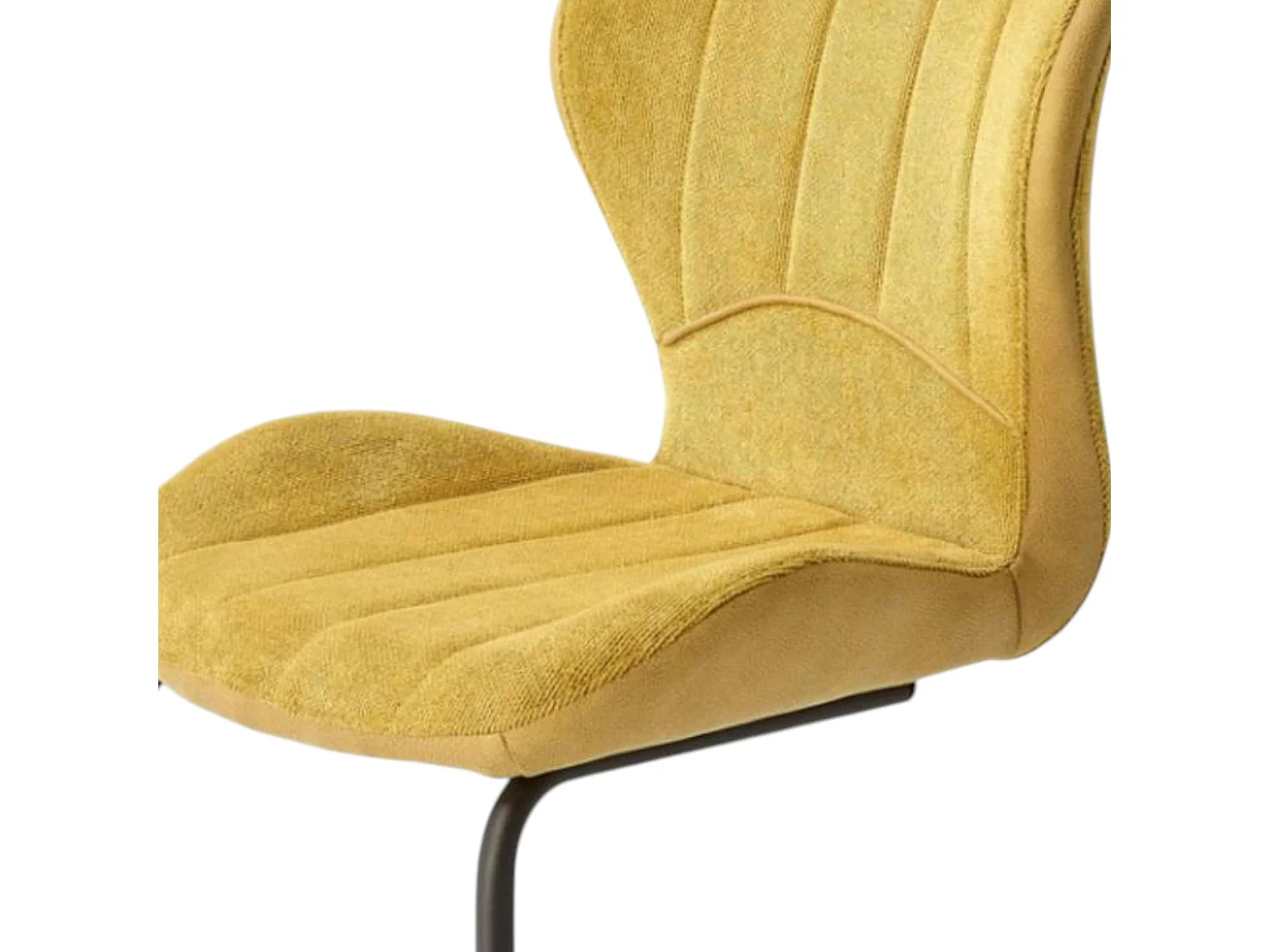 Chaise pied luge bi-matière en tissu moutarde (lot de 2) LIGURIE