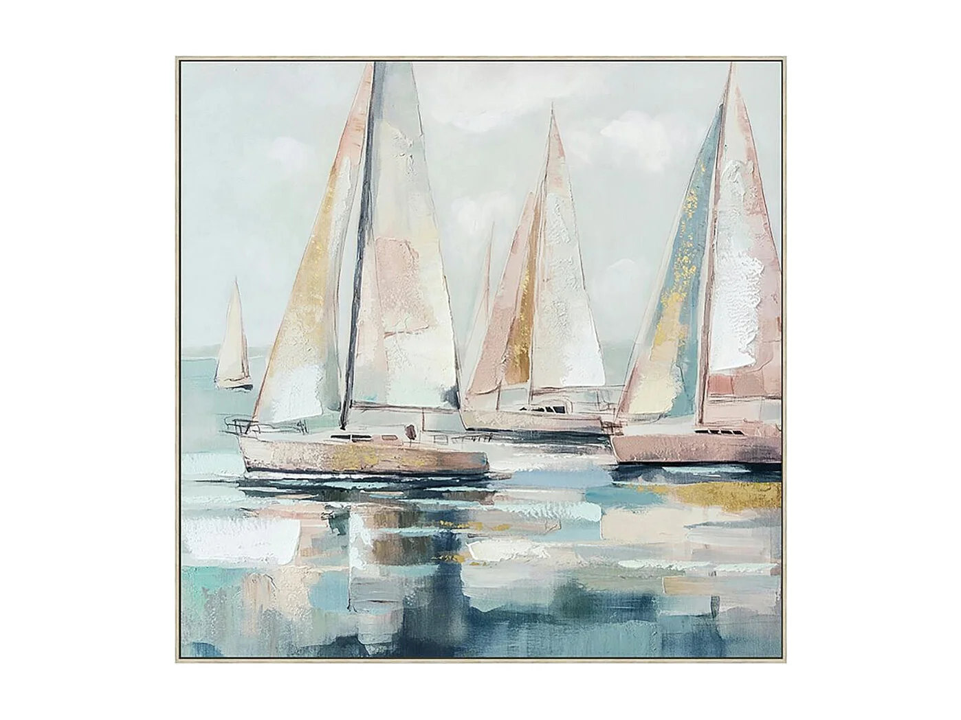 Tableau régate de voiliers 80x80 cm