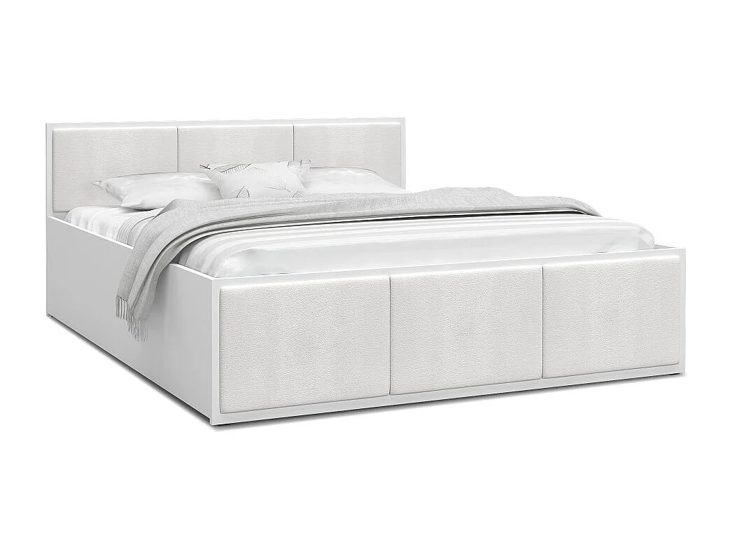 Lit Panama T 120x200 + coffre - Sommier inclus Blanc - blanc
