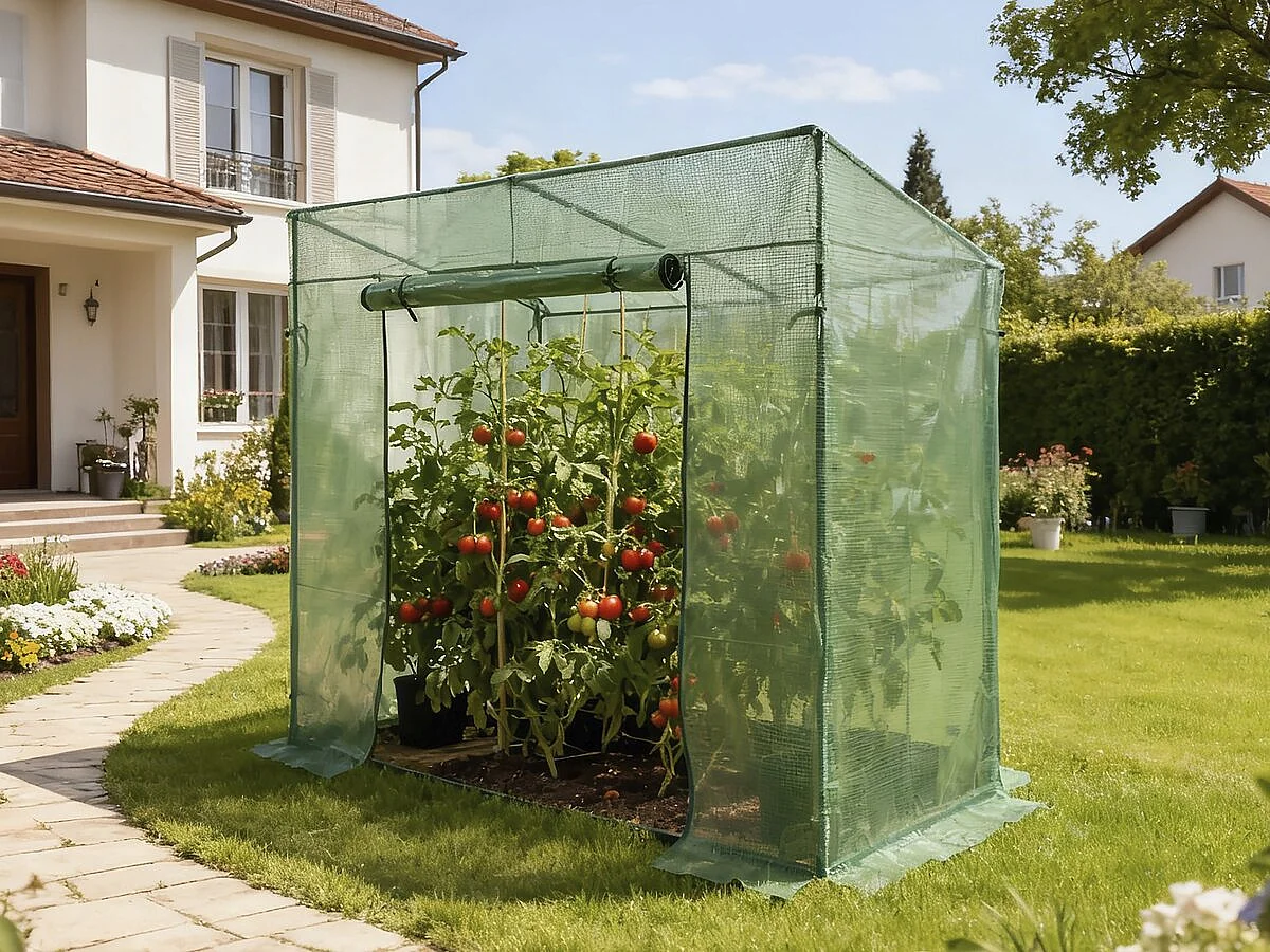 Serre tomates de jardin "Lys" - 1.6 m² - 130g - Vert