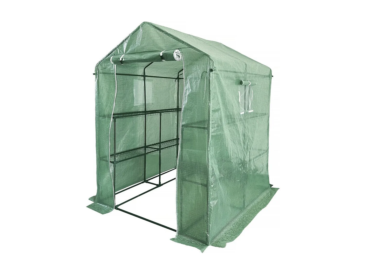 Serre tomates de jardin avec étagères "Lys" - 2.04 m² - 130g - Vert