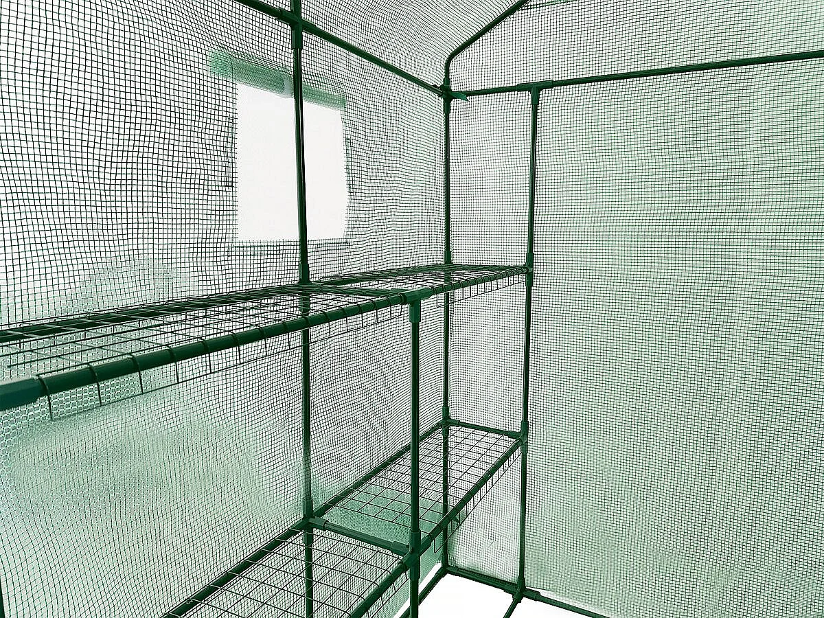 Serre tomates de jardin avec étagères "Lys" - 2.04 m² - 130g - Vert