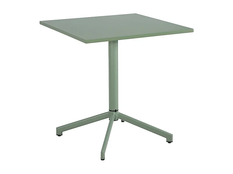 Table de jardin bistrot carrée pliante acier 2 places 70 cm vert de gris - Chiara