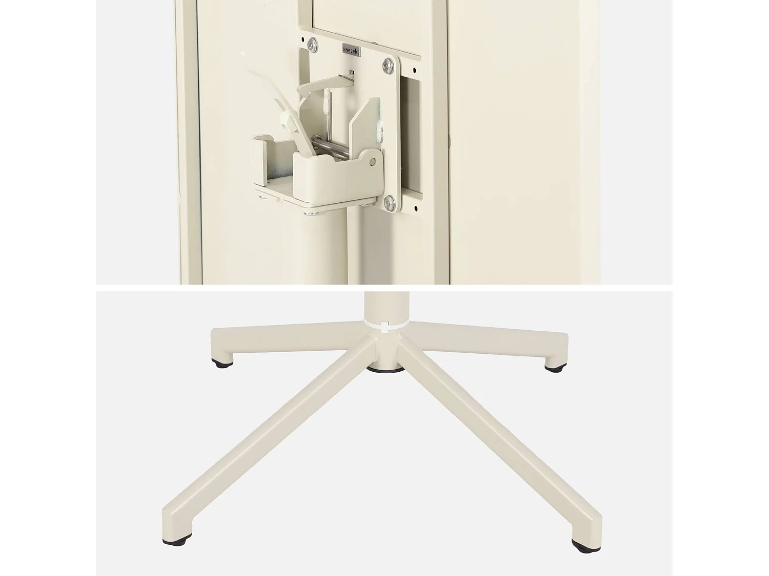 Table de jardin bistrot carrée pliante acier 2 places 70 cm beige - Chiara