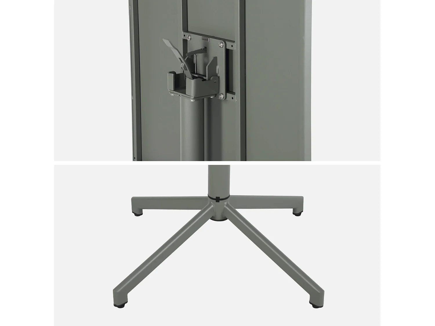 Table de jardin bistrot carrée pliante acier 2 places 70 cm kaki - Chiara