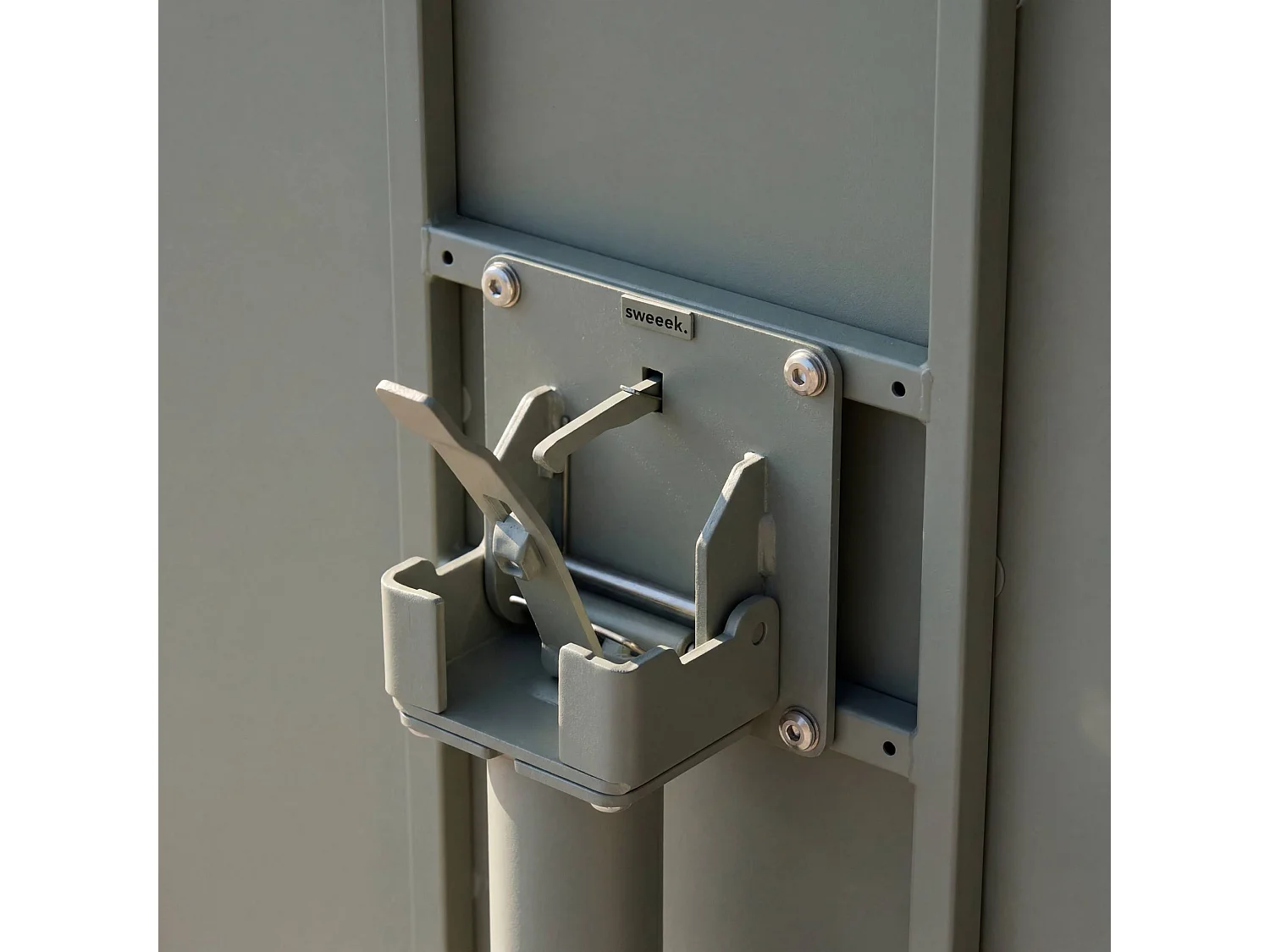 Mesa de jardín bistró cuadrada plegable de acero, 2 personas verde