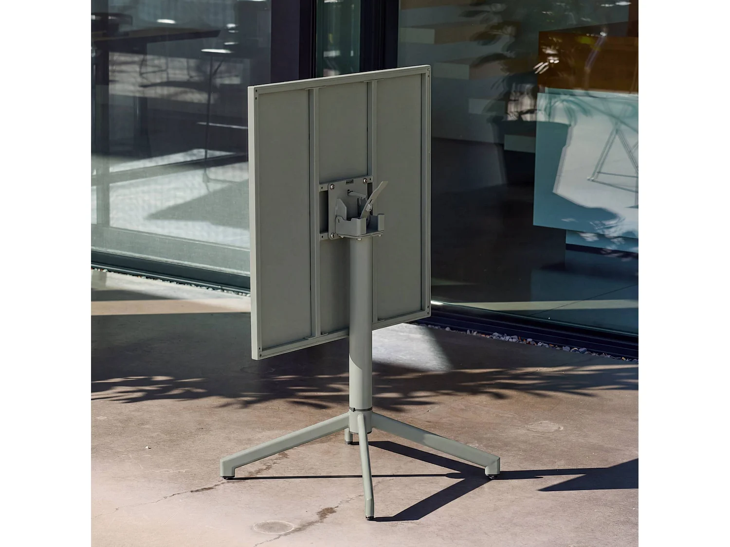 Mesa de jardín bistró cuadrada plegable de acero, 2 personas verde