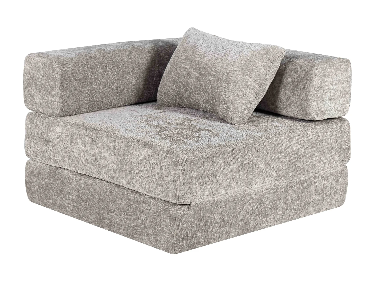 Canapé simple, canapé-lit modulable convertible, revêtement en chenille, aucun assemblage requis, gris clair