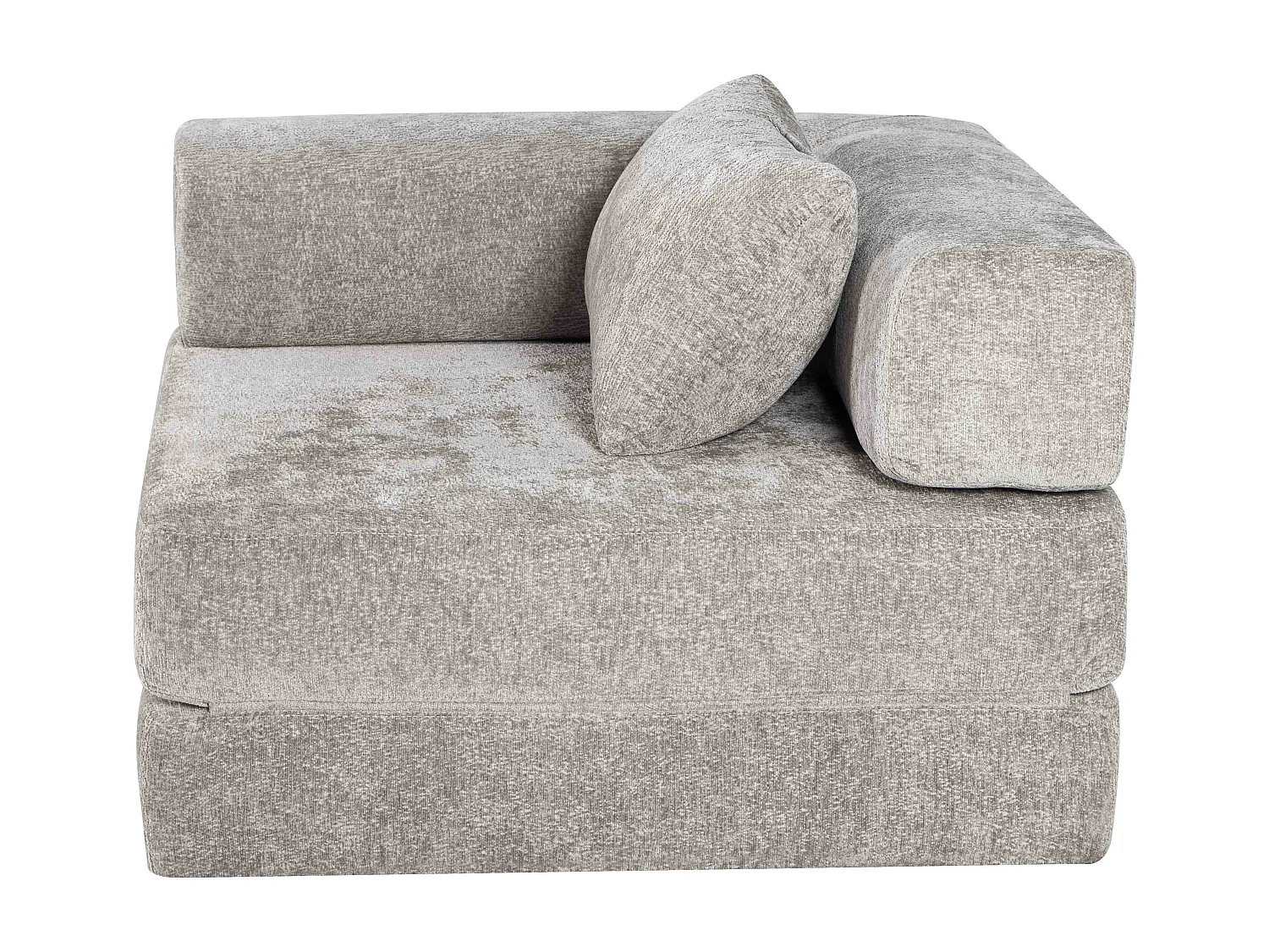 Canapé simple, canapé-lit modulable convertible, revêtement en chenille, aucun assemblage requis, gris clair