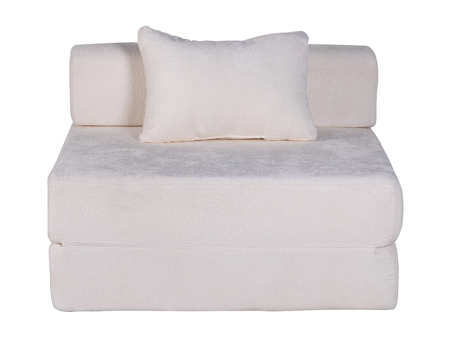 Canapé simple, canapé-lit modulable convertible, revêtement en chenille, aucun assemblage requis, blanc