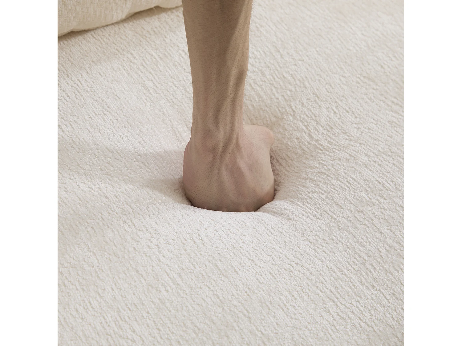 Canapé simple, canapé-lit modulable convertible, revêtement en chenille, aucun assemblage requis, blanc