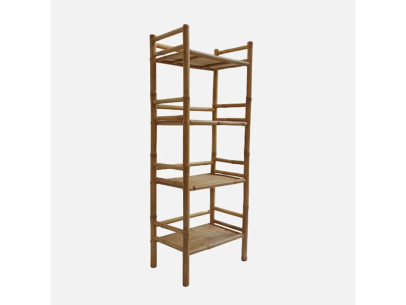 Scaffale in bambù a 4 livelli, 144cm, marrone naturale