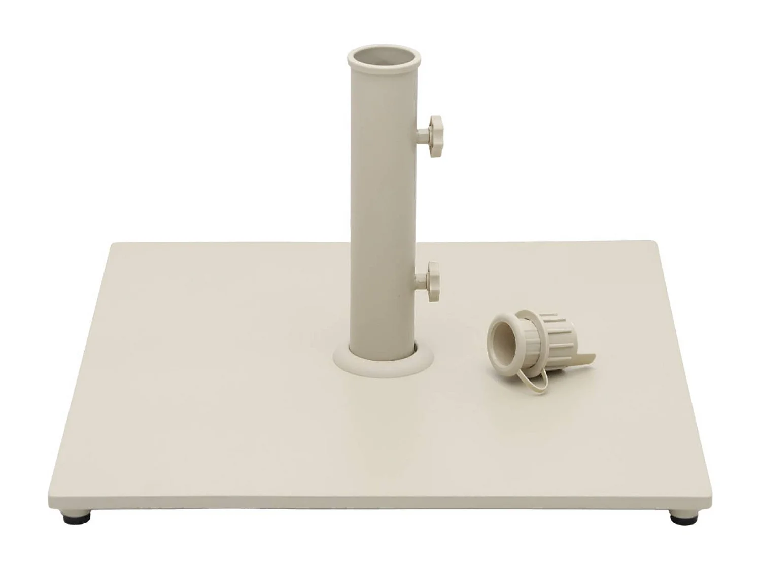 Base cuadrada para parasol de mástil central beige