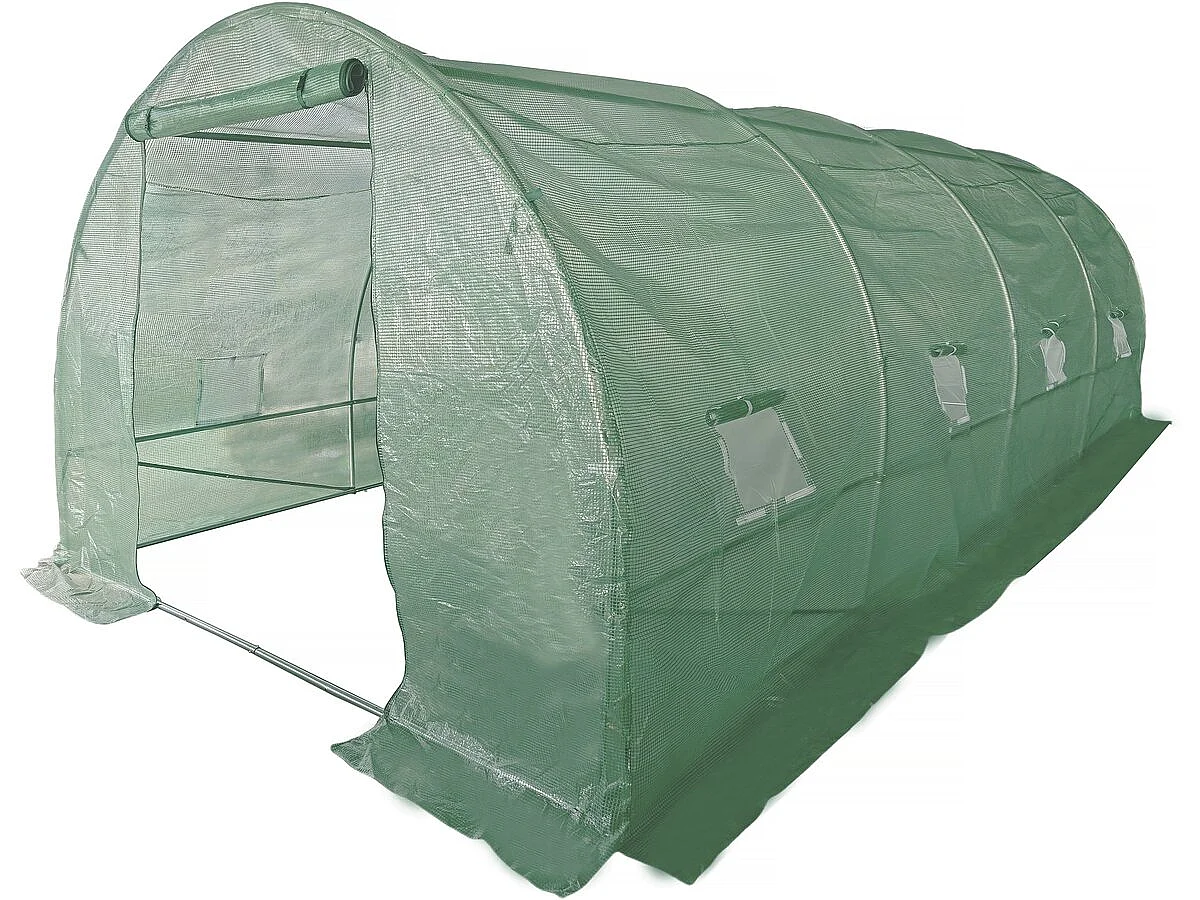 Serre tunelle de jardin 6 x 3 m "Lys" - 18 m² - 140g - Vert