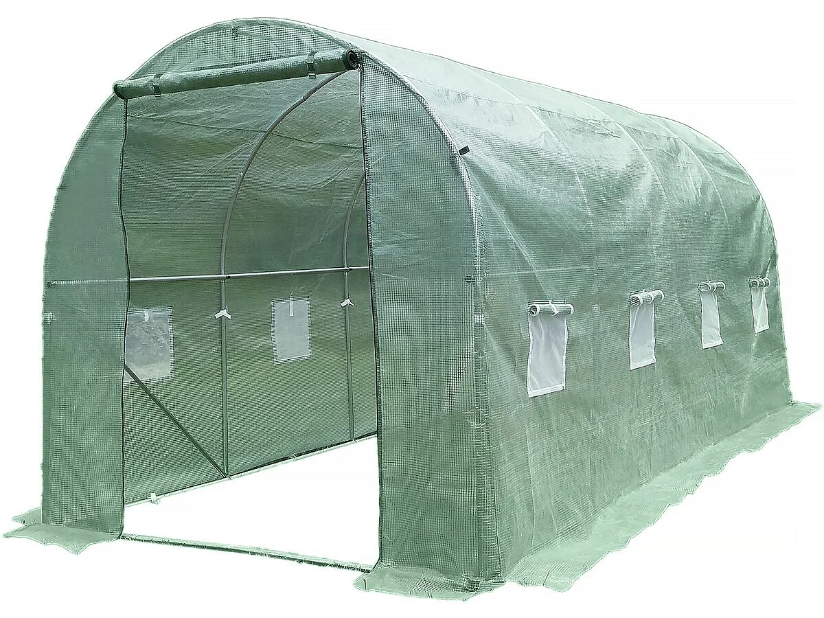 Serre tunelle de jardin 4,5 x 2 m "Lys" - 9 m² - 130g - Vert