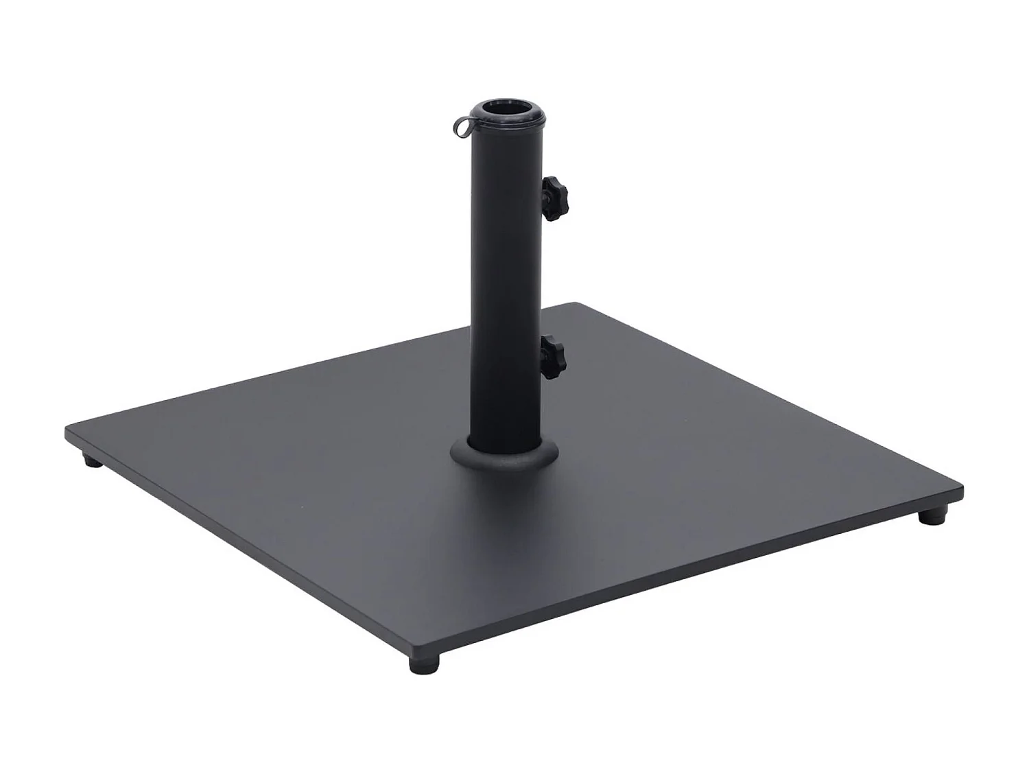 Base cuadrada para parasol de mástil central negro