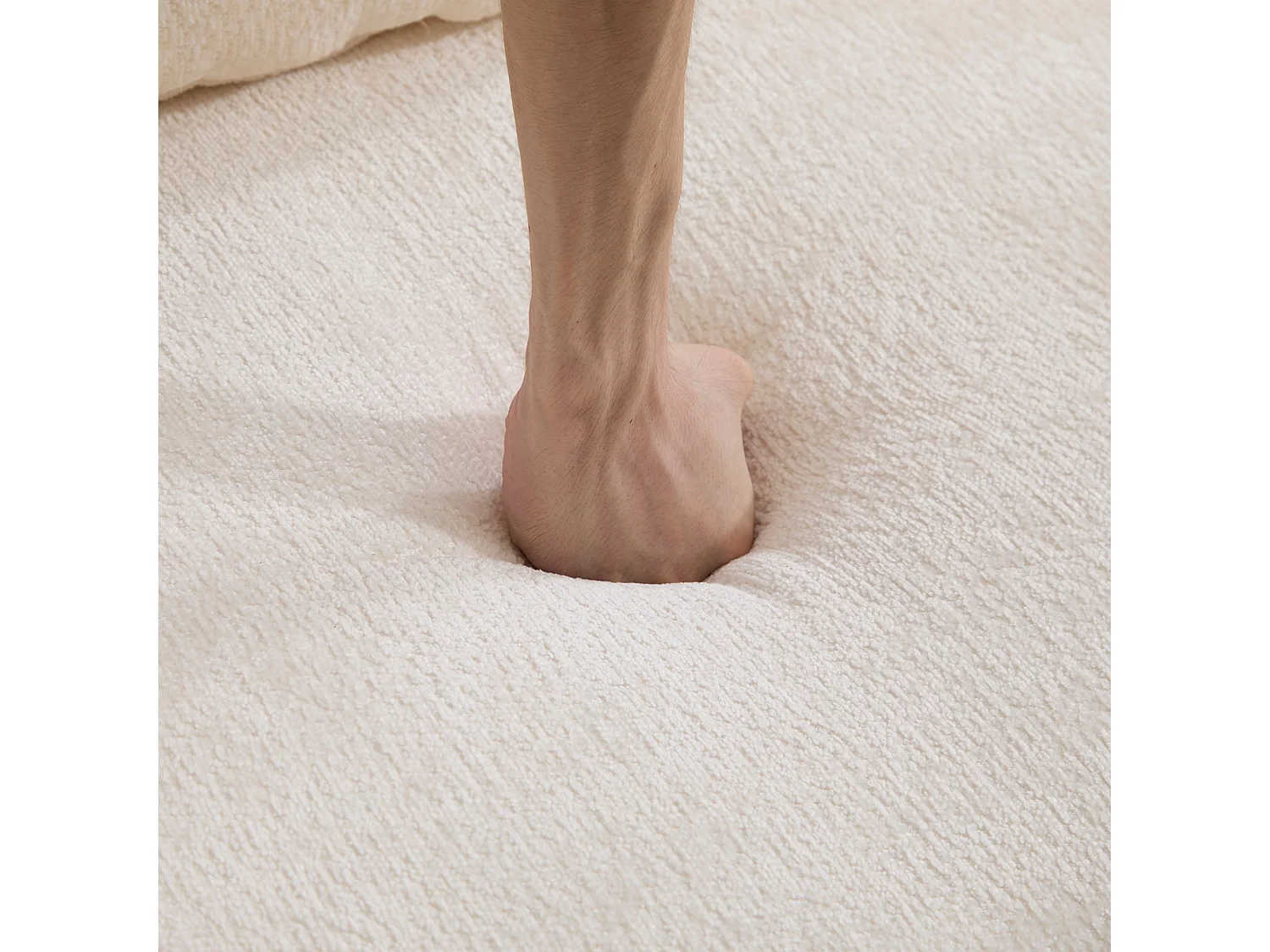 Canapé deux places, canapé-lit modulable convertible, revêtement en chenille, aucun assemblage requis, blanc