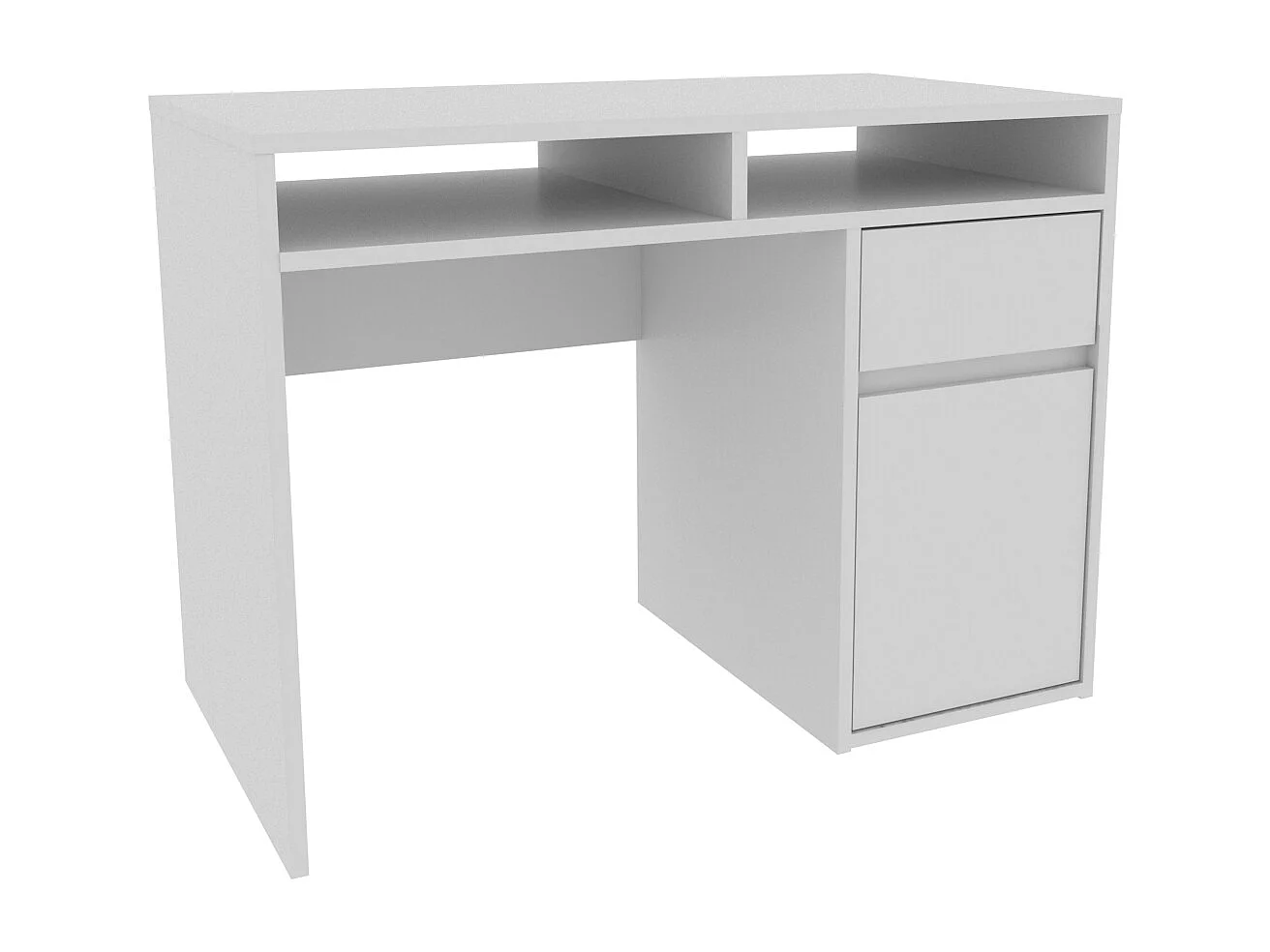 Isla Bureau modern 100 cm Tiroir et Armoire (Blanc)