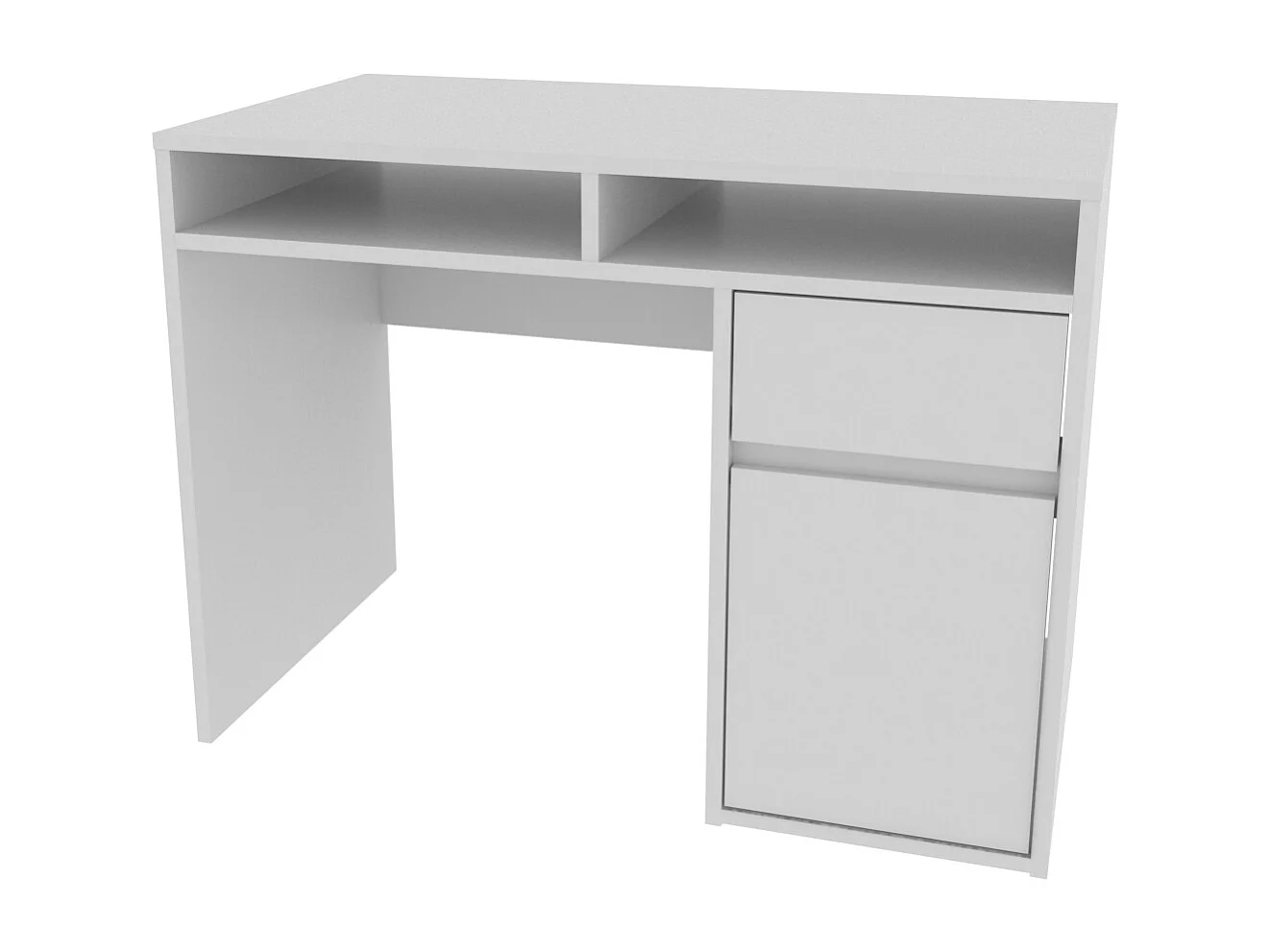 Isla Bureau modern 100 cm Tiroir et Armoire (Blanc)