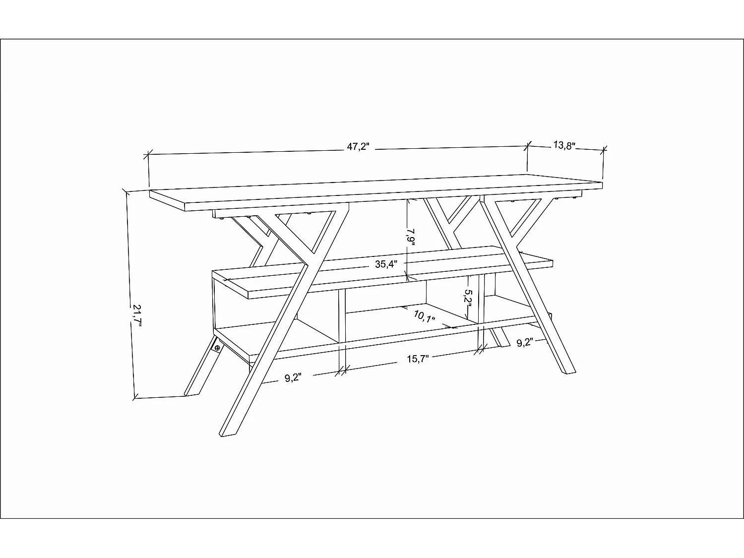 Decorotika Minerva  TV Unit for TV's up to 55 inches