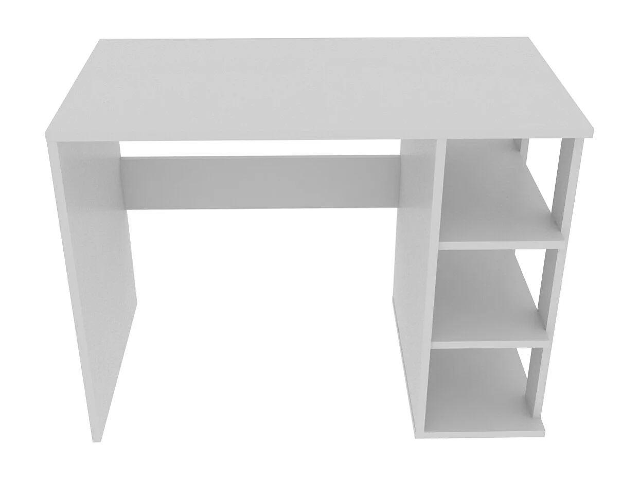 Polina Bureau modern avec des étagères ouvertes (Blanc)
