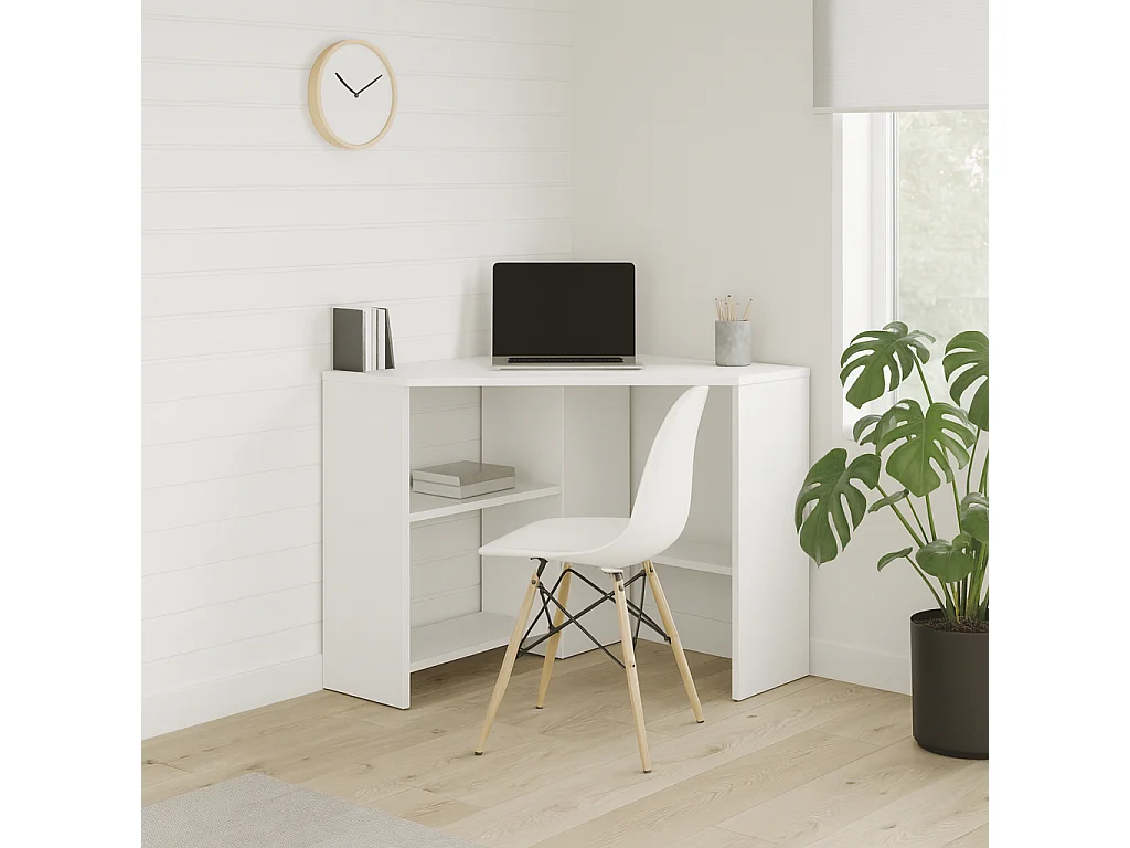 Alison Bureau d'angle modern 72 cm (Blanc)