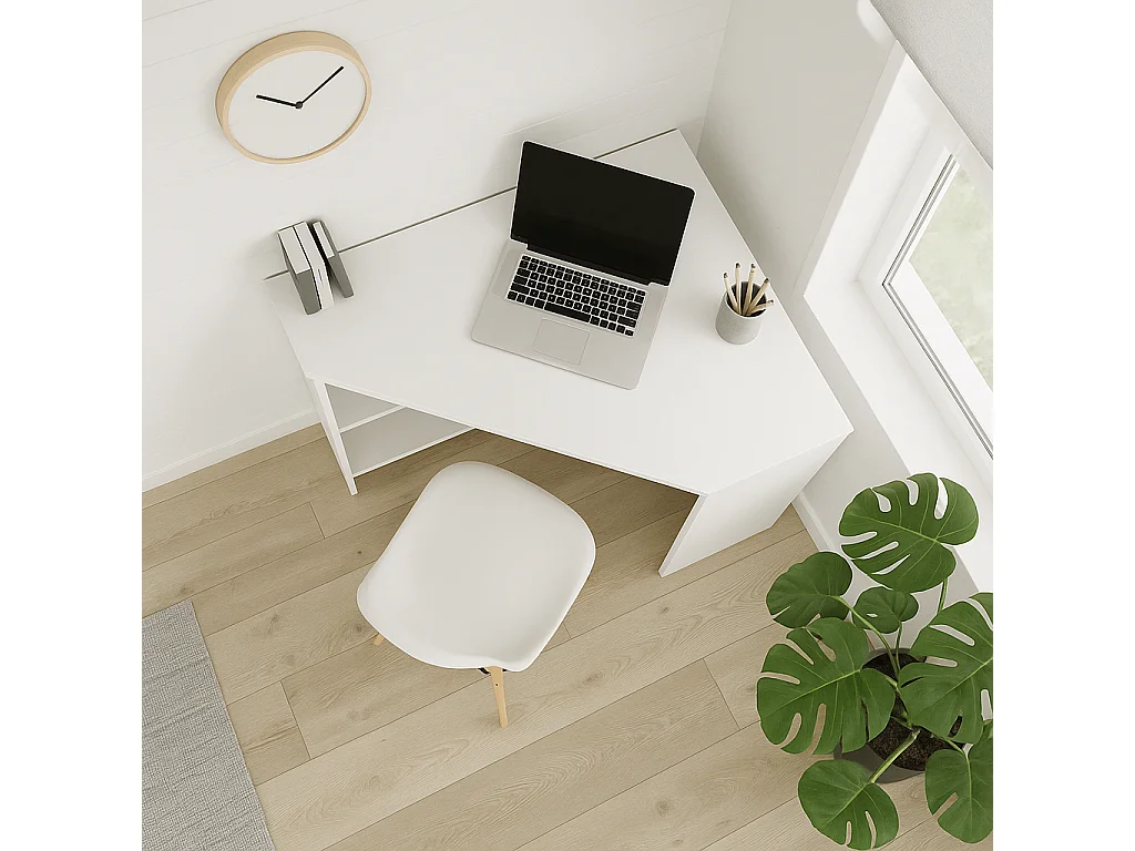 Alison Bureau d'angle modern 72 cm (Blanc)