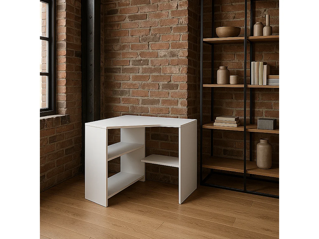 Alison Bureau d'angle modern 72 cm (Blanc)