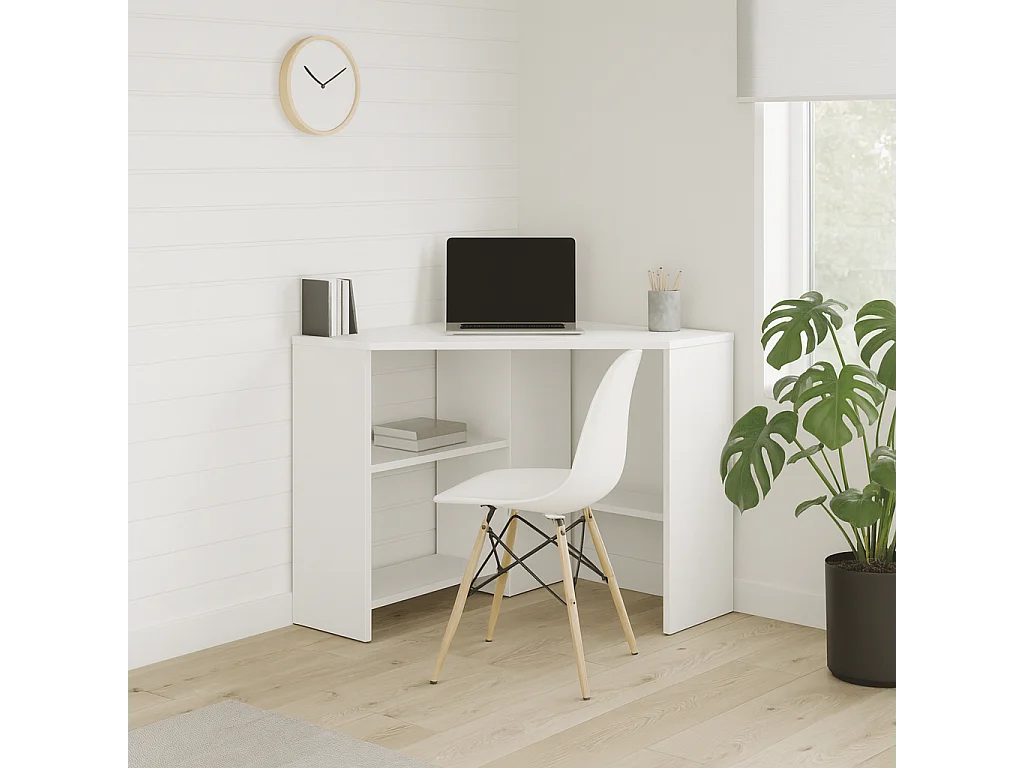 Alison Bureau d'angle modern 72 cm (Blanc)