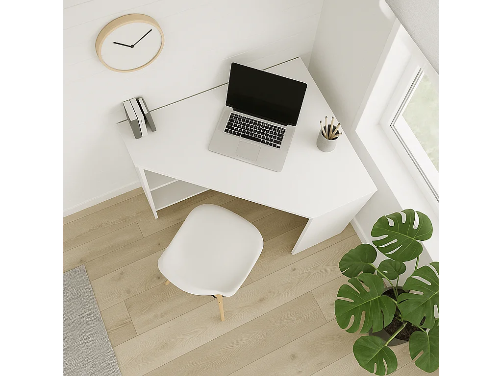 Alison Bureau d'angle modern 72 cm (Blanc)