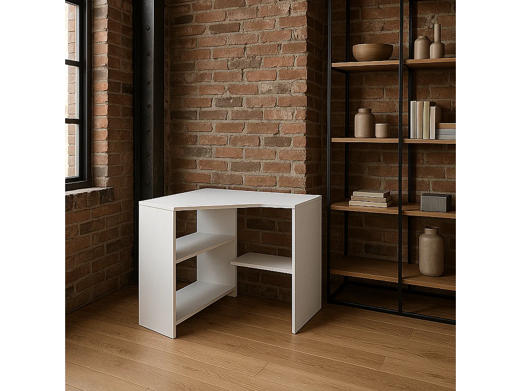 Alison Bureau d'angle modern 72 cm (Blanc)