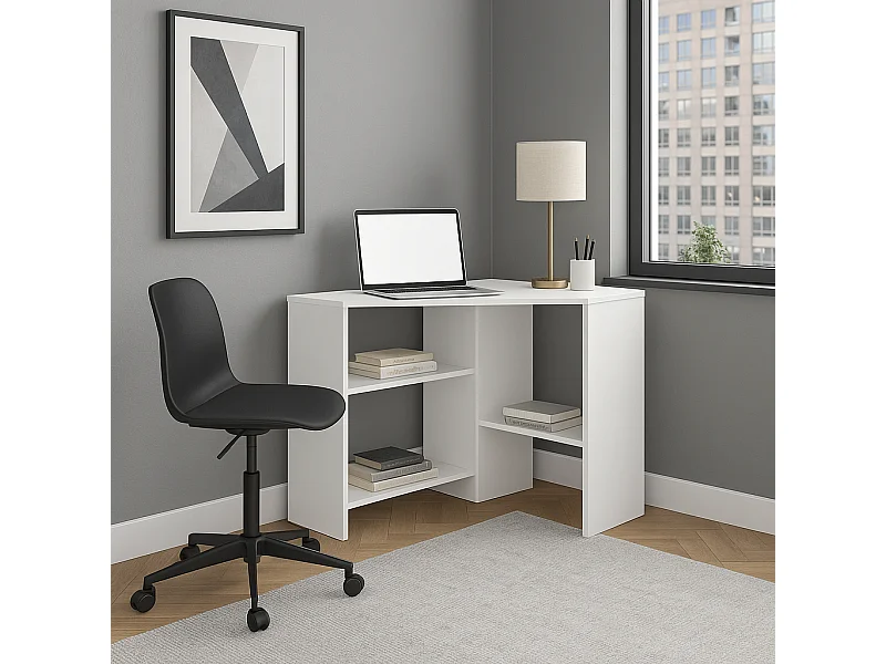 Alison Bureau d'angle modern 72 cm (Blanc)