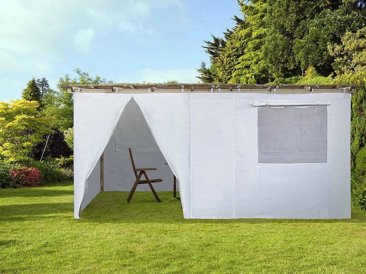 Houten Sukkah 3 x 5 m met Oxford PVC Doek - Stevig en Elegant - Gemakkelijk te Monteren in 30 Minuten