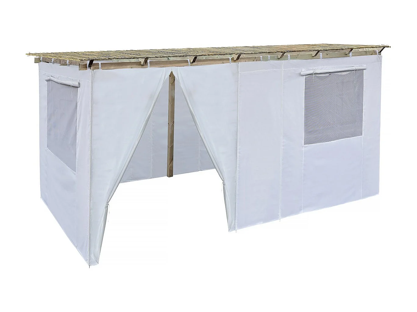 Souccah en Bois 3 x 5 m avec Tissu Oxford PVC - Robuste et Élégante - Montage Facile en 30 Minutes