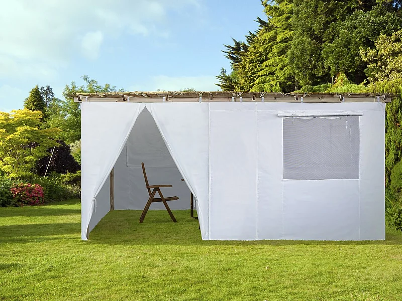 Souccah en Bois 3 x 5 m avec Tissu Oxford PVC - Robuste et Élégante - Montage Facile en 30 Minutes