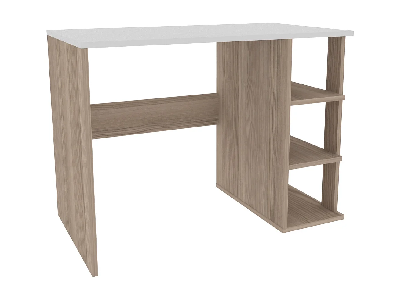 Polina Bureau modern avec des étagères ouvertes (Cordoba et Blanc)