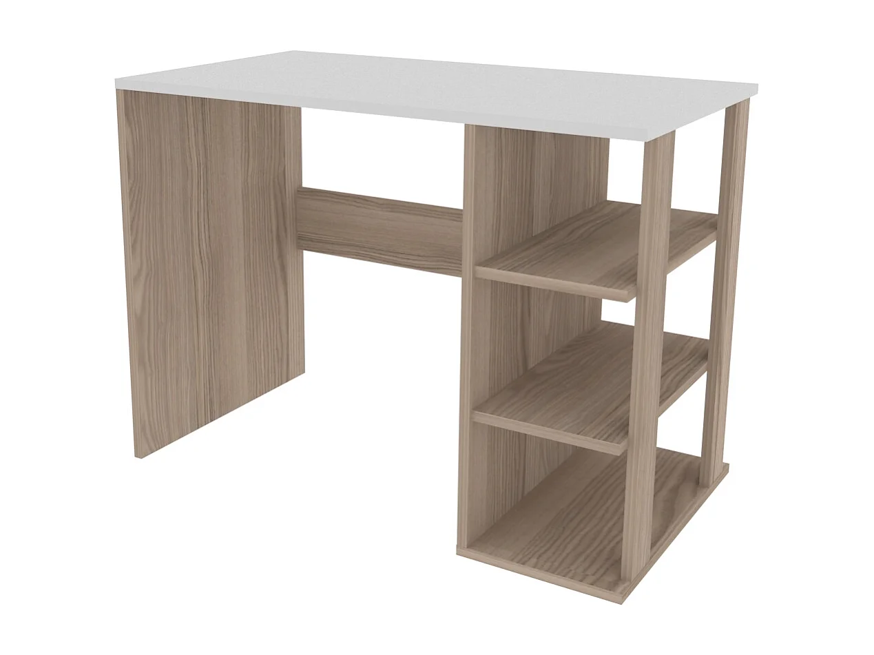Polina Bureau modern avec des étagères ouvertes (Cordoba et Blanc)