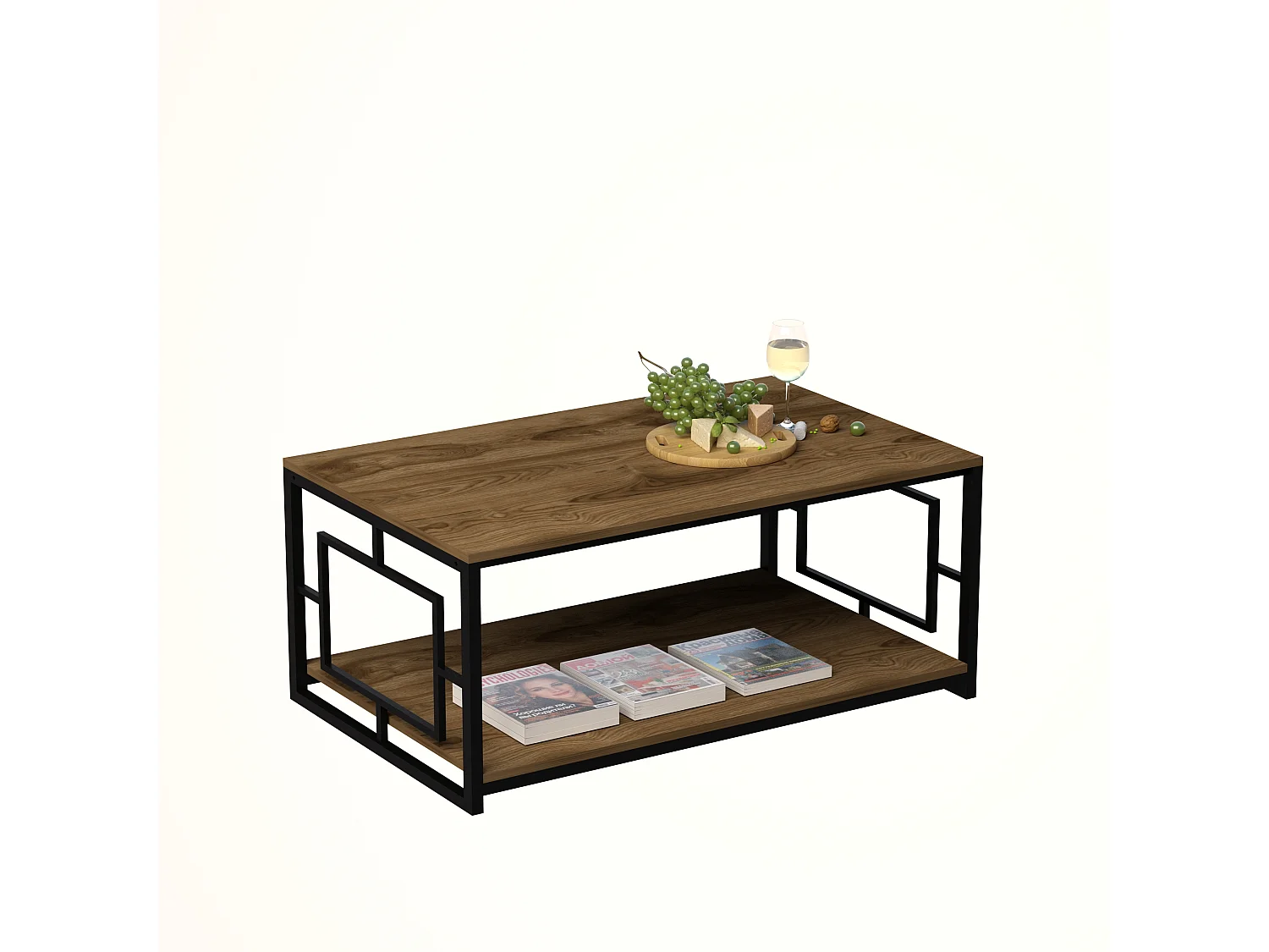 Table Basse Kelvin 120 cm avec cadre métallique