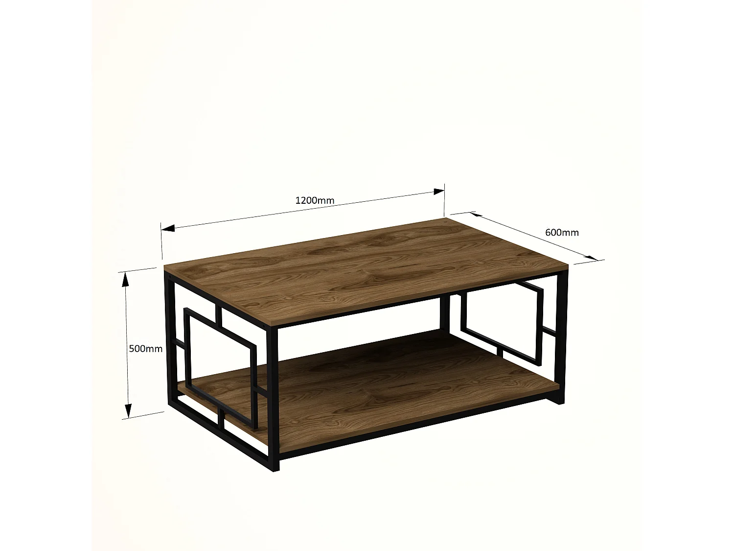 Table Basse Kelvin 120 cm avec cadre métallique