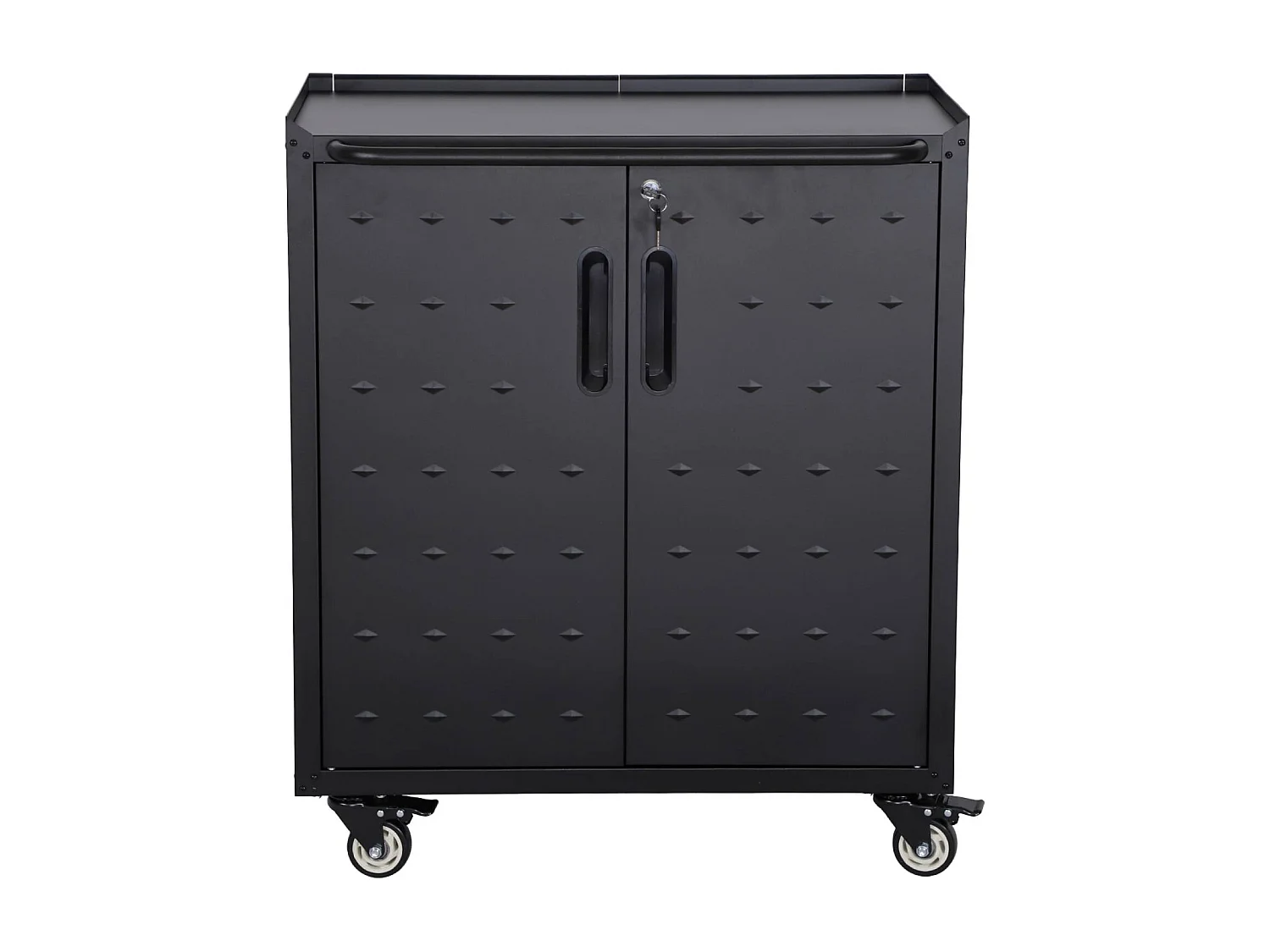 Mueble bajo de almacenamiento para garaje, 2 puertas negro