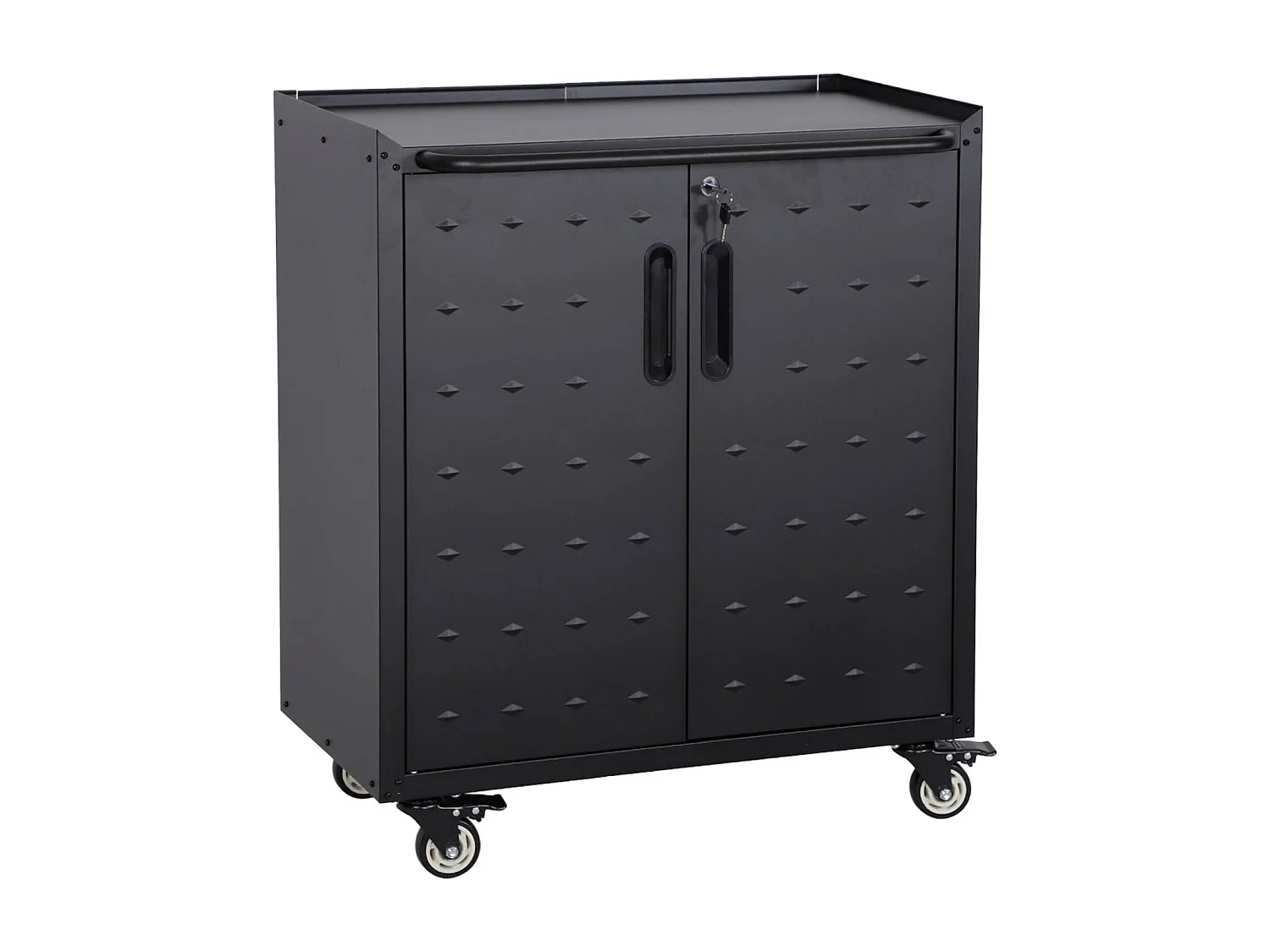 Mueble bajo de almacenamiento para garaje, 2 puertas negro