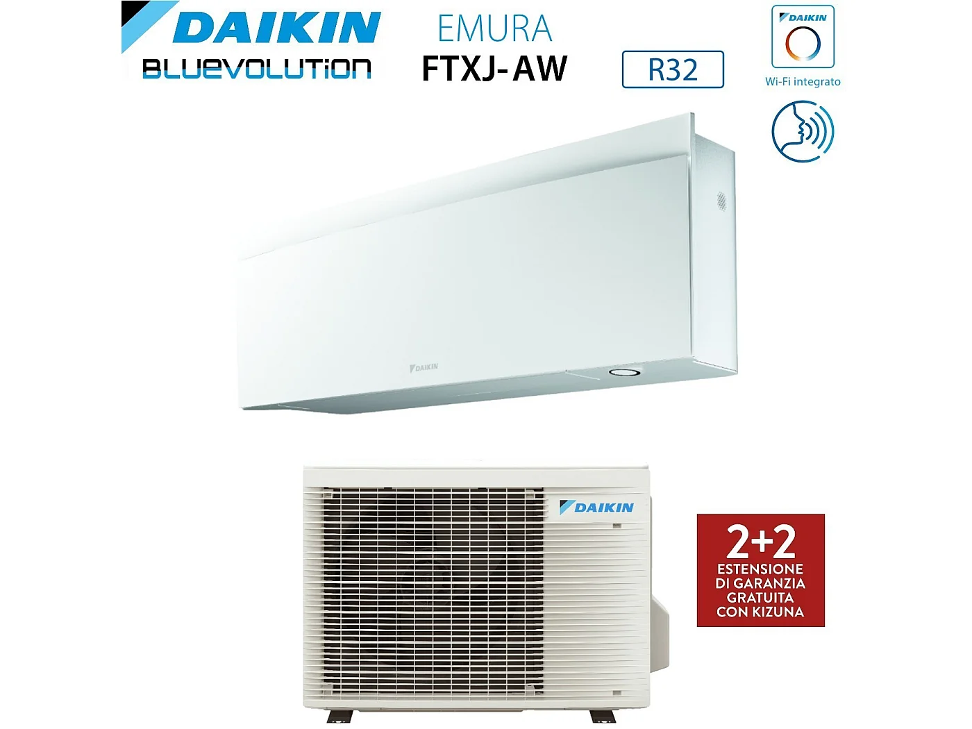 Climatizzatore Condizionatore Daikin Bluevolution Inverter Serie Emura White Iii 12000 Btu Ftxj35aw R-32 Wi-Fi Integrato Classe A+++ Garanzia Italiana