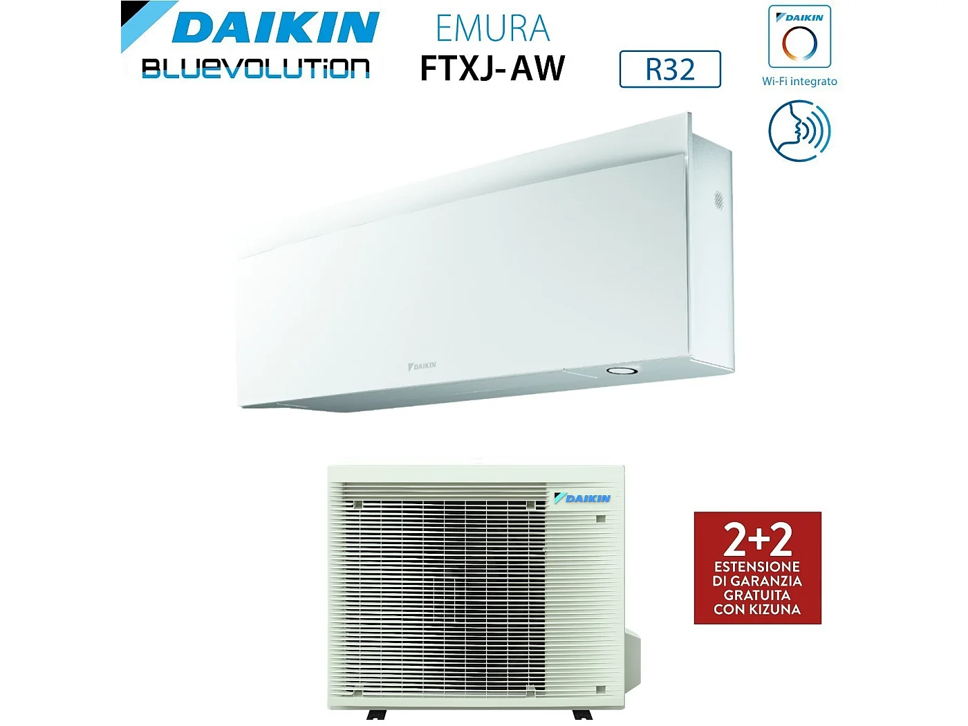 Climatizzatore Condizionatore Daikin Bluevolution Inverter Serie Emura White Iii 15000 Btu Ftxj42aw R-32 Wi-Fi Integrato Classe A++ Garanzia Italiana