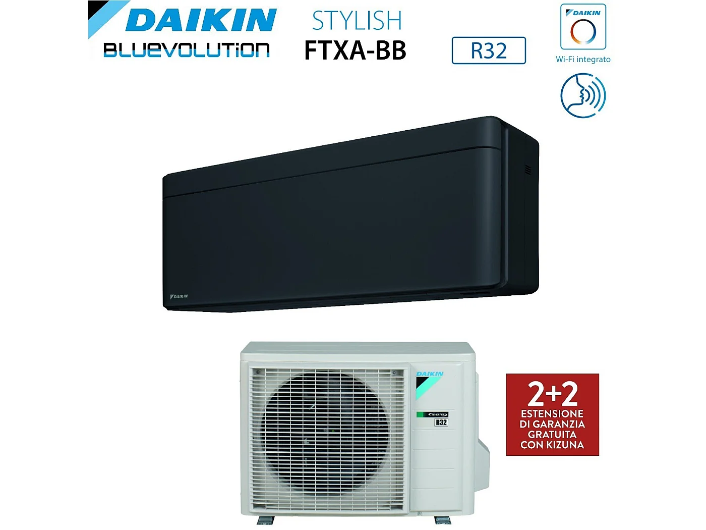 Climatizzatore Condizionatore Daikin Bluevolution Inverter Serie Stylish Total Black 18000 Btu Ftxa50bb R-32 Wi-Fi Integrato Classe A++ Colore Nero -
