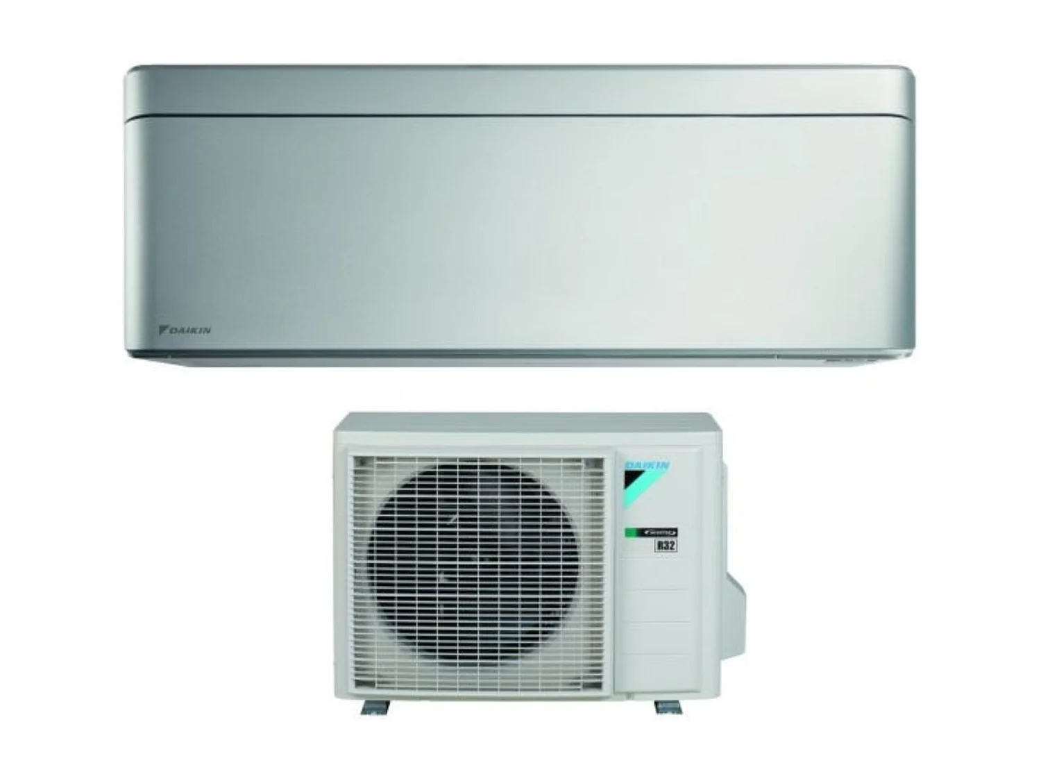 Climatizzatore Condizionatore Daikin Bluevolution Inverter Serie Stylish Total Silver 7000 Btu Ftxa20bs R-32 Wi-Fi Integrato Classe A+++ Colore Grigi